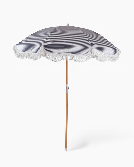 Classy Beach Umbrella - Black & White Stripe