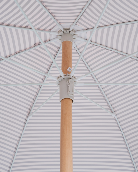 Classy Beach Umbrella - Black & White Stripe