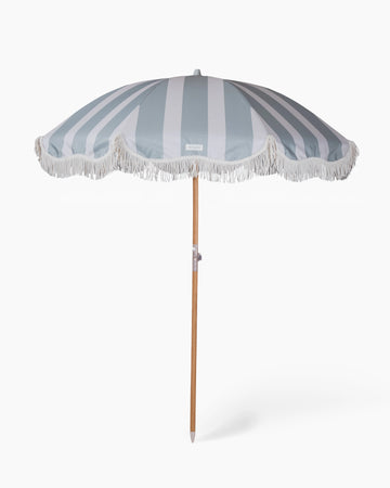 Classy Beach Umbrella - Sage Stripes
