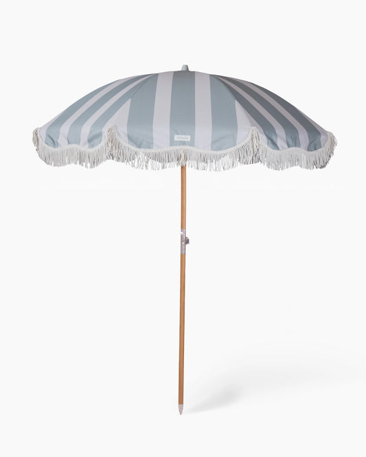 Classy Beach Umbrella - Sage Stripes