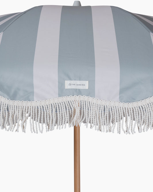 Classy Beach Umbrella - Sage Stripes